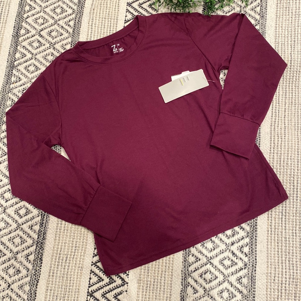 Zella Girls' Long Sleeve Tee in Burgundy